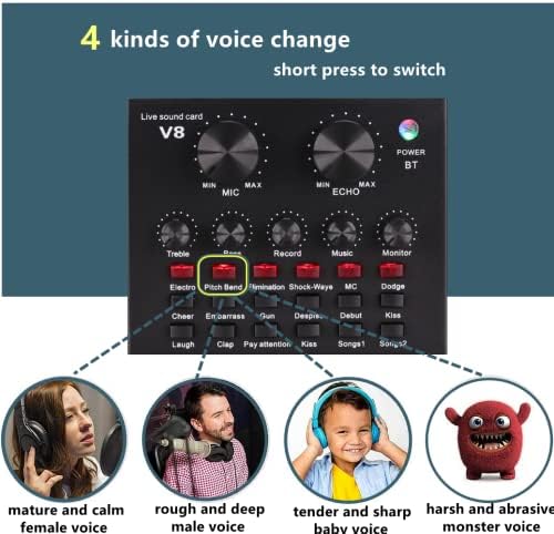 Podcast Equipment Bundle, BM-800 Condenser with Voice Changer, Recording Studio Package - Podcast Microphone Bundle for Laptop, Streaming/Live Broadcast/YouTube Recording (AM200-V8) - Image 4