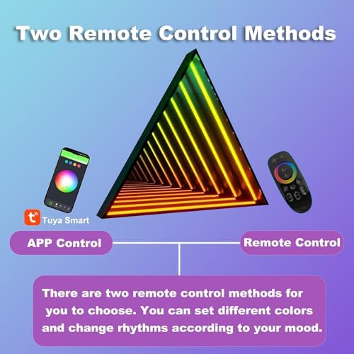 3D Infinity Mirror Light, 12in/30cm Triangle RGB Tunnel Light, 358 LEDs - Image 4