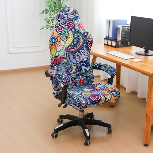 FORCHEER Gaming Chair Cover with Armrest Covers Boho 4 Pieces Stretch Racing Computer Chair Slipcover Set Washable - Image 2