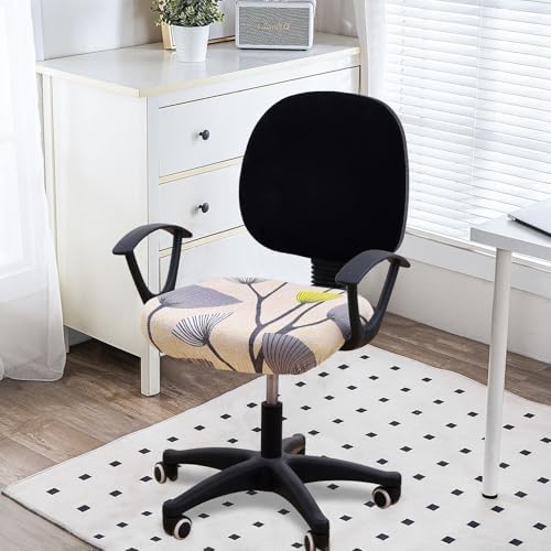 Smiry Stretch Printed Office Computer Desk Chair Seat Covers | Stretch Fit, Soft Fabric Universal Rotating Chair Cover, Washable Removable, Anti-Dust Seat Cushion Protector - Image 2