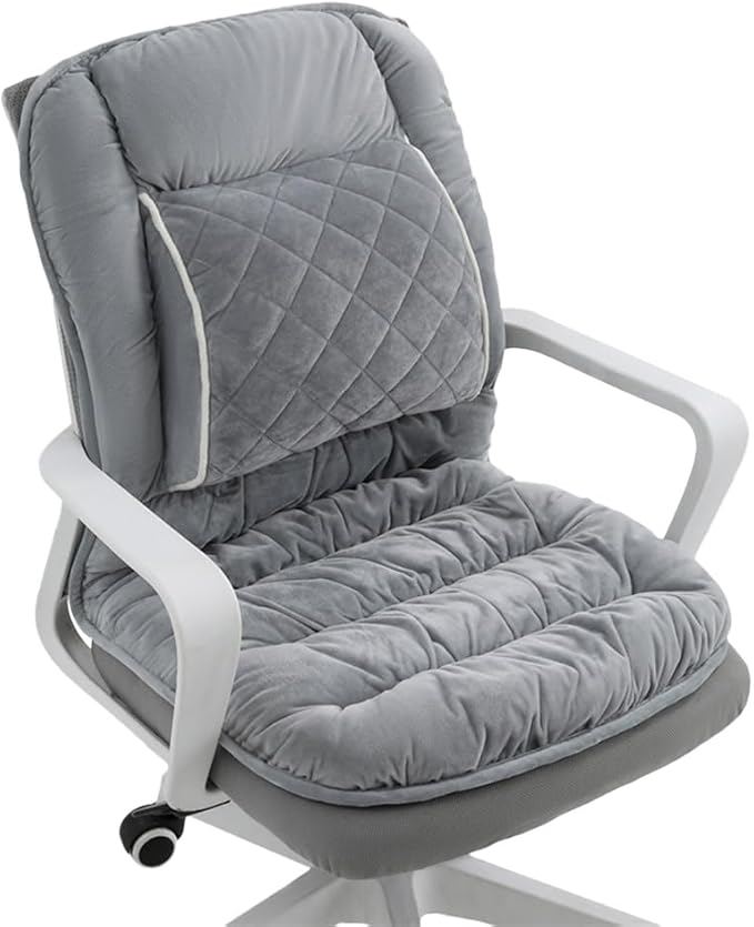 Office Chair Cushion Soft Seat Pad with Backrest Upgraded Lumbar Support Desk Chair Cushions for Dorm, Desk, Rocking Chairs，Patio by Gujuja