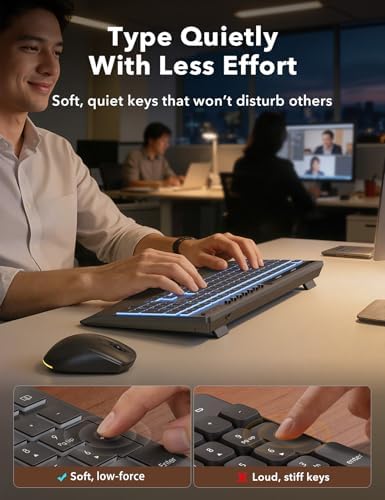 Trueque Wireless Keyboard and Mouse Combo, 4000mAh Battery, Wrist Rest - Image 5