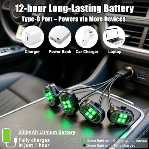 Wireless LED Lights for Car, Rechargeable Interior Car Lights - Image 2