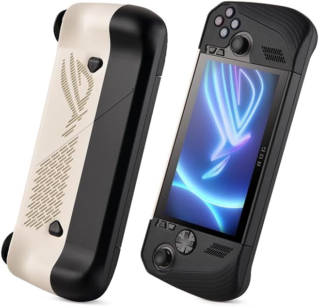 UYIYE Case for ROG Ally X 2024, Anti-Slip Rubber Protective,White+Black - Image 9
