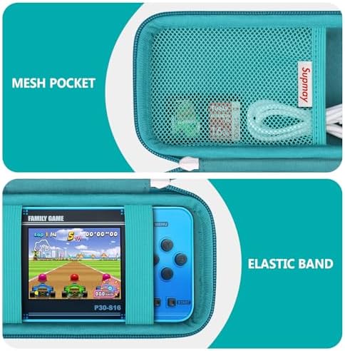 Supmay Carrying Case Compatible with WELLST·G/ for GuaiyeyeAP Handheld Game for Kids -Preloaded 220 Retro Video Games, Portable Gaming Player Storage Holder Travel Bag with Mesh Pocket, Green - Image 4