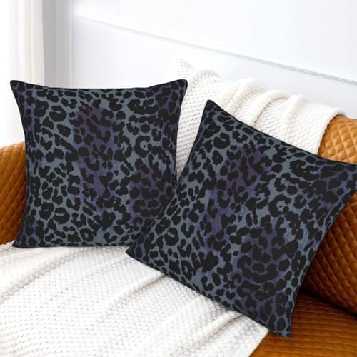 Cheetah Print Pillowcase Set of 2 Black Leopard Animal Texture Throw Pillow Covers Shells for Couch Office Bedroom Home Decoration, 18"X18" - Image 6