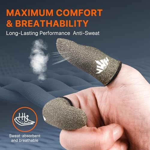 20 Pack Dedales Gamer Profesionales Anti Slip Silver Fiber Gaming Finger Sleeve Covers Sweat Proof Mobile Phone Gamer Glove Guantes para Durable Thumb Cots for Pubg Gaming Accessories - Image 6