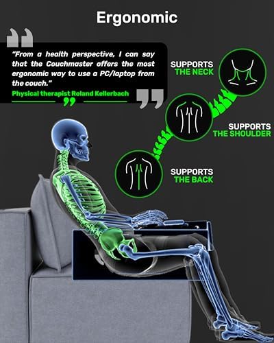 Couchmaster CYBOT, Premium Ergonomic Lap Desk for Notebooks, Sustainable Bamboo Construction, Kevlar Cushion Front, Ventilated Design, Fits Up to 17-Inch Laptops - Image 5