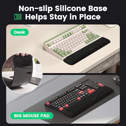 MEKASS Keyboard Wrist Rest, Soft Memory Foam Wrist Support for Keyboard, Arm Rest for Desk Wrist Pain Relief, Wrist Pad for Long Hours of Work, Gaming, Studying (Light Blue) - Image 5