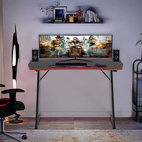 BestOffice | 47" Gaming Table | Red | Z-Shaped Computer Desk - Image 4