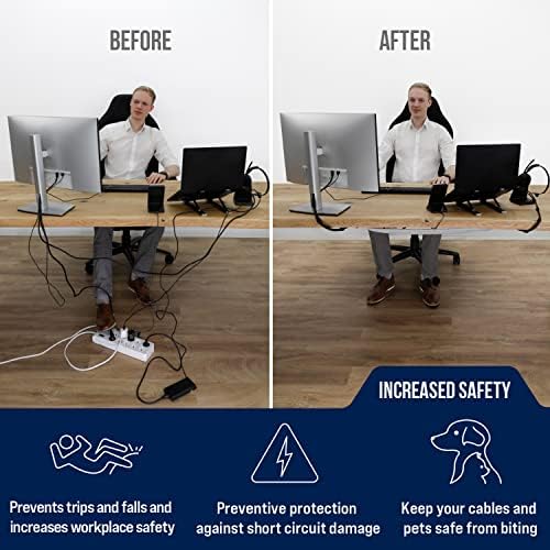 Cable Management net - Under Desk Wire Management - Flexible Under Desk Cable Management Tray White - Image 6