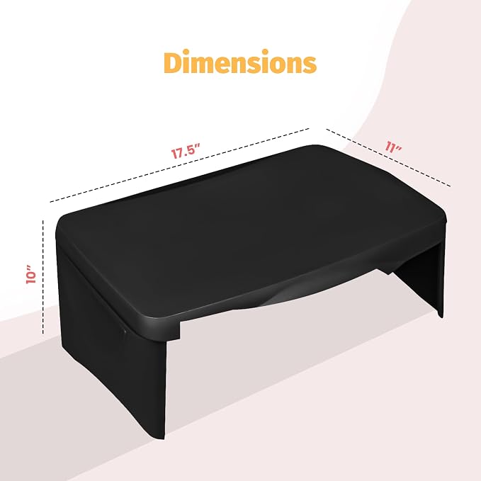 Aerolife Folding Lap Desk - Foldable Table for Work, Study, Gaming, Arts, Crafts, School - Collapsible Laptop Tray with Storage Compartment - Portable Writing Station for Kids, Adults (Black) - Image 3