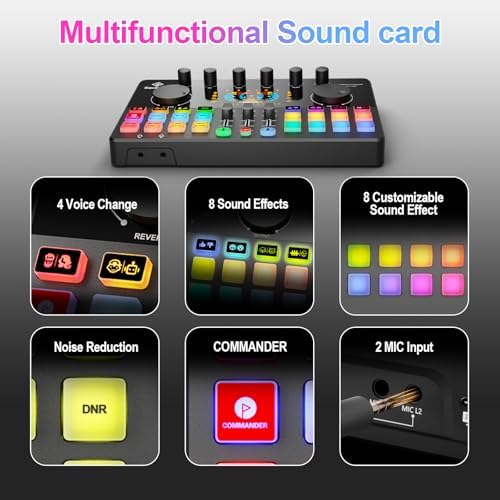 M100 Podcast Equipment Bundle,Dual XLR‑3.5 Condenser Mics,Pop‑Filter - Image 3