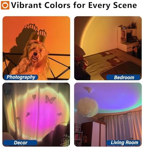2 Pack Sunset Lamp with USB Port - 360° Rotatable Multicolor Sunset Light Projector, Great for Room/Bedroom Decor, Photography, Party, TikTok Live | Halloween & Christmas Gift (2) - Image 2