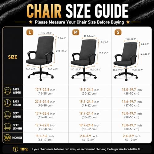 Stretch Computer Office Chair Cover with Armrest Covers Durable Zipper Universal Washable Removable Spandex Rotating Boss Chair Slipcovers Anti-dust Soft Desk Chair Seat Protector, Hot Pink - Image 5