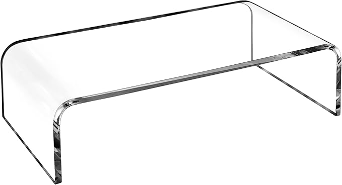 AMT 16 Inch Acrylic Laptop Monitor Stand, Computer Riser with Cat Keyboard Protector, Space-Saving Design, Extra Storage, Clear Shelf - Ideal for Monitors, Laptops, Printers, Desktop Decor - Image 2