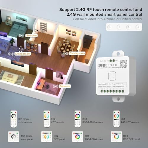 BTF-LIGHTING SP630E 12-in-1 Bluetooth LED Controller with Mic, DC5V/12V/24V (Pack of 2) - Image 3