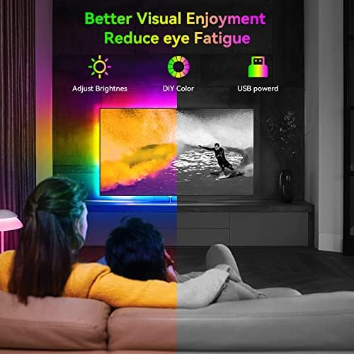 USB RGB LED Strip Lights Kit 2-Packs 6.56Ft IP65 Waterproof with Remote - Image 5