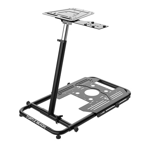 Turtle Beach VelocityOne Universal Stand for Flight Simulation & Racing Simulation Accessories with adjustable height design, metal construction, and fold flat design for PC & Xbox – Black by Unknown