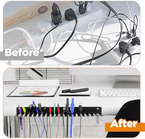 2-Pack Wall Mountable Cable Hanger and Organizer, 19 Slots 5.5-9.5mm Heavy-Gauge Steel Cord Rack with Mounting Screws for Audio/Guitar/XLR Cables, Studio & Office Cord Management - Image 4