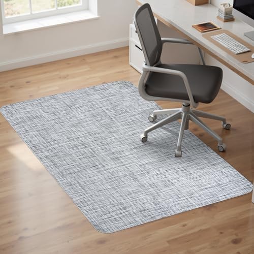 Sycoodeal Office Chair Mat for Hardwood & Tile Floor,Computer Gaming Chair Mat for Rolling Chairs Non-Curve, Anti-Slip, Heavy Duty Floor Protector for Home Office,Grey (36" x 55") by SYCOODEAL
