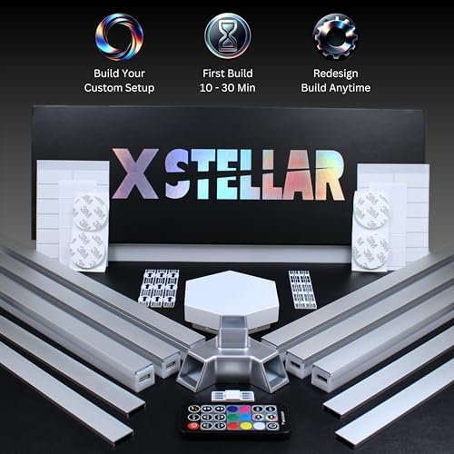 XSTELLAR RGB Gaming Light – Customizable Wall Light, Corner Floor Lamp, or Desk Lamp | Dynamic Modes & Music Sync | App & Remote Control | Modern LED Light for Gaming Desk Setup & Game Rooms - Image 5