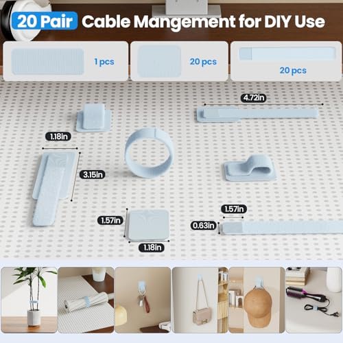 Cable Management Under Desk, Enhanced up to 15 Cord Organizer20 Pair - Image 7
