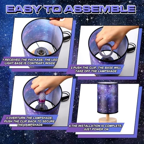 Glooglitter Space Galaxy Table Lamp Planets Gifts 3 Colors Dimmable Lights 11.02 x 5.12 Inch Planets Night Light Bedside Lamps Decoration for Bedroom Desk Birthday Gifts Home Decor - Image 5