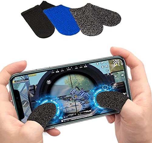 Mobile Gaming Finger Sleeve, Breathable Anti-Slip Thumb Sleeve Sock, Black - Pack of 2 - Image 4