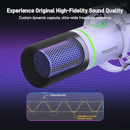 MAONO PD200XS XLR/USB Dynamic Microphone Kit, RGB Gaming Mic with Software - Image 2