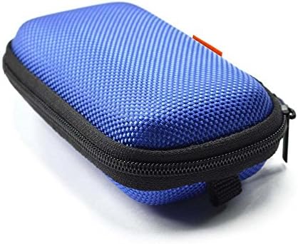 Blue Rectangle Small EVA Case, Lightweight Hard Shell Zipper Pouch by GLCON