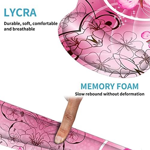 RICHEN Keyboard Wrist Rest and Mouse Pad with Wrist Support, Memory Foam Set for Gaming and Office, Comfortable & Lightweight for Easy Typing & Pain Relief (Pink Butterfly) - Image 4