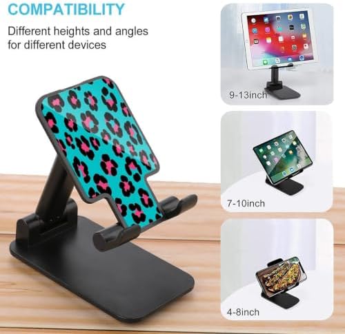 Desktop Adjustable Cheetah Mint Green Leopard Cell Phone Stand - Image 3
