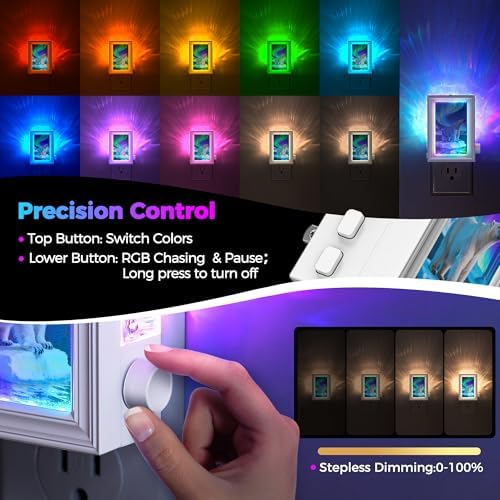 Briignite LED Night Lights Plug Into Wall Decorative Picture Frames RGB - Image 4