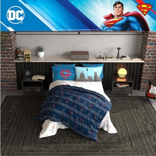 Superman DC Comics Kids Bedding Super Soft & Cozy Reverisble Microfiber Comforter and Sheet Set with Sham, 7 Piece Full Size, (Officially Licensed Product) By Franco - Image 7