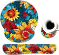 Keyboard Wrist Rest and Mouse Pad Wrist Support Set with Coaster,Ergonomic Mouse Pad,Comfortable for Easy Typing, Pain Relief,Memory Foam Keyboard Pad Set for Laptop Mac,Colorful Petals by Unknown