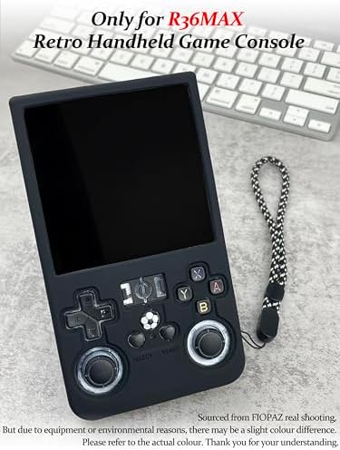 FIOPAZ for R36MAX Silicone Protective Case, Soft Skin for R36 MAX Retro Handheld Game Console Accessories, Anti-Scratch Washable Only for R 36 MAX Sleeve with Lanyard (Black) - Image 6