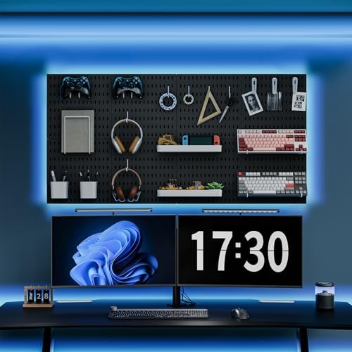 MULSAME Pegboard Combination Kit, 25.2" x 25.2" Wall Mounted Storage Set with 4 Pegboards & 20 Accessories Hanging, Peg Boards Organizer - Image 2