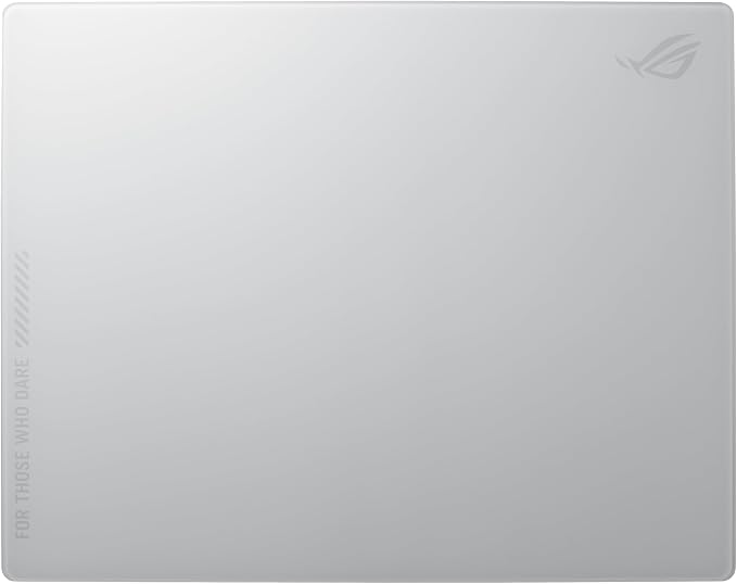 ASUS ROG Moonstone Ace L Glass Gaming Mouse Pad – 19.7” x 15.7”, Ultra-Smooth Matte Tempered Glass for Quiet Ultrafast Glides, Impact/Scratch Resistant, Easy to Clean, Anti-Slip Silicone Base - White by Unknown