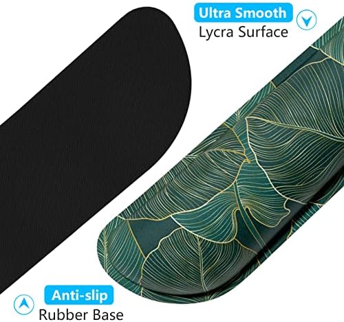 Dapesuom Enlarge Keyboard Wrist Rest, Memory Foam Wrist Cushion for Desk Mats Support, Cute Pain Relief Keyboard Mouse Pad Rests Set with Non-Slip Base for Gaming Laptop Office Computer, Green Leaf - Image 4