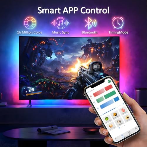 BASON LIGHTING TV Backlight, Music Sync Bluetooth LED TV Lights for 55-65" - Image 4