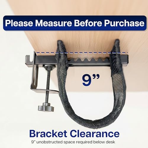 VIVO No Drill Clamp-on 55 inch Mesh Net Under Desk Cable Management Wire Organizer, Adjustable Home Office Standing Desk Cord Storage Sleeve, Black, DESK-AC55MH - Image 4