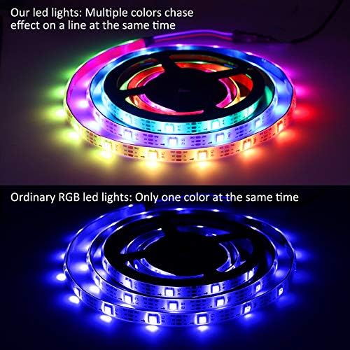 Rainbow Chasing USB LED Lights Strip 16.4ft, RGB LED Flexible Lights - Image 3