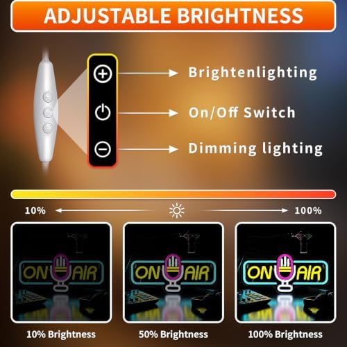 Live On Air Neon Sign – LED ON AIR Light for Podcast Studio, Recording Studio & Gaming Setup, USB Powered Neon Wall Sign for Streamers, Gamers & Content Creators - Image 5