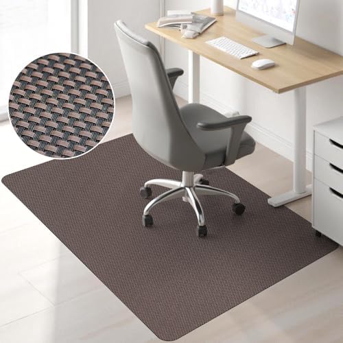 Sycoodeal Office Chair Mat for Hardwood & Tile Floor, 40" x 48" Computer Gaming Chair Mat for Rolling Chairs Non-Curve, Anti-Slip,Heavy Duty Floor Protector for Home Office (Coffee) by SYCOODEAL