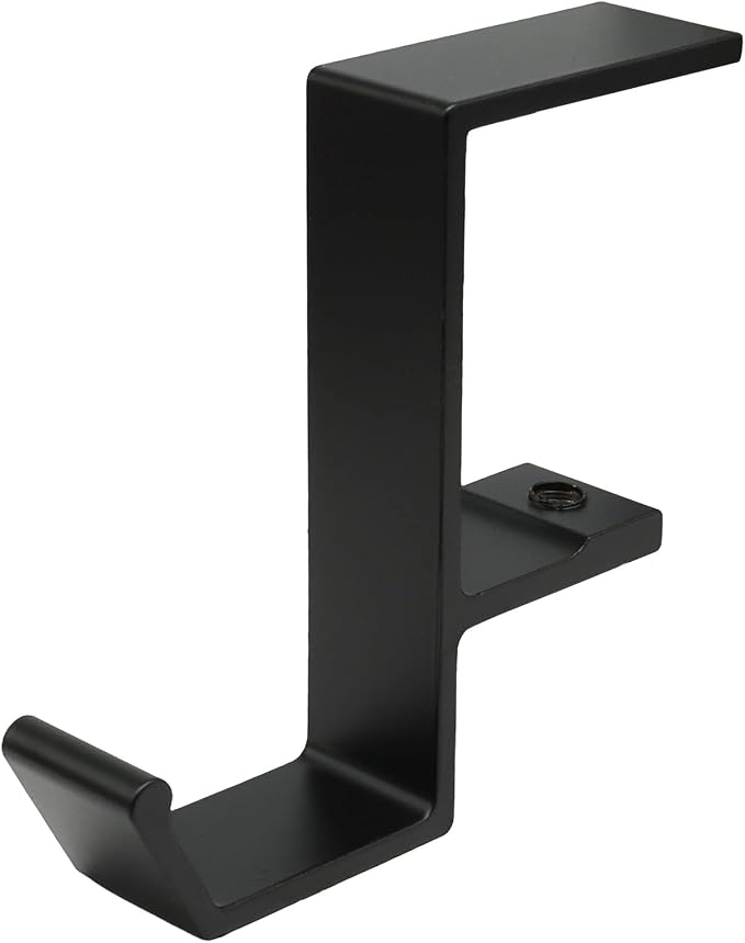 Aluminum Headphone Hanger, Desk Bag Hook Holder Headset Stand Hook Mount - Under Desk Clamp Mount for Gaming, Office & Home Organization(Black) by Unknown
