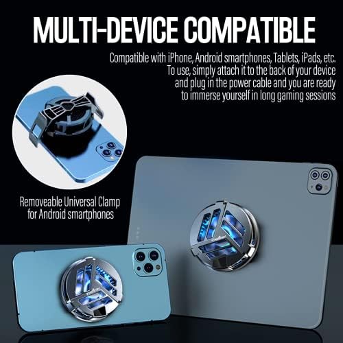 TRILINK Magnetic Phone Cooler with Wireless Charging, Phone Cooling Fan for iPhone/Android/iPad/Tablet - Phone Radiator for Gaming, Compatible with iPhone 12/13 MagSafe -RGB LEDs - Universal Clamp - Image 6