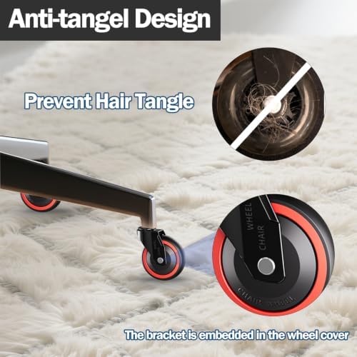 Office Chair Caster Wheels Replacement 3 Inch Roller Blade, Set of 5 | Tangle-Free Heavy Duty Quiet No Scratch Gaming Chair Wheel for Hardwood Floor Carpet, Universal Fit/Not Fit 1KEA - Image 5