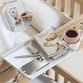 COOL-ANGLE Bedside Shelf, Hidden Storage, Cup Holder, White by COOL-ANGLE