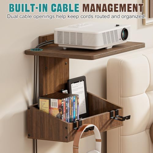 2-Tier Floating TV Wall Shelf With Video Game Storage, Controller Holder - Image 6